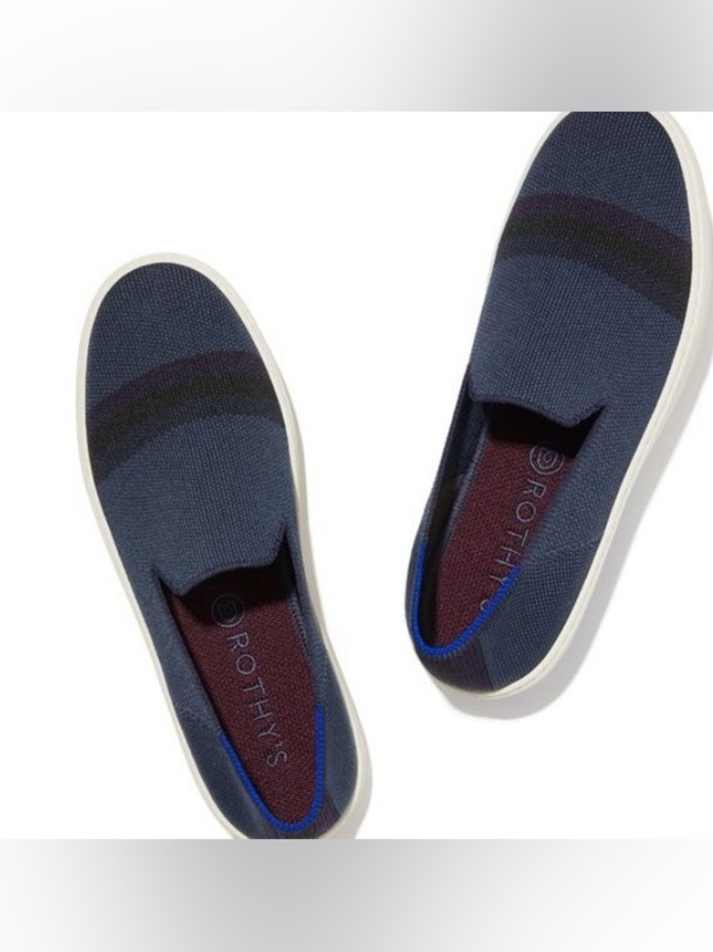 Rothy’s The Original Slip On Sneakers in Midnight Stripes